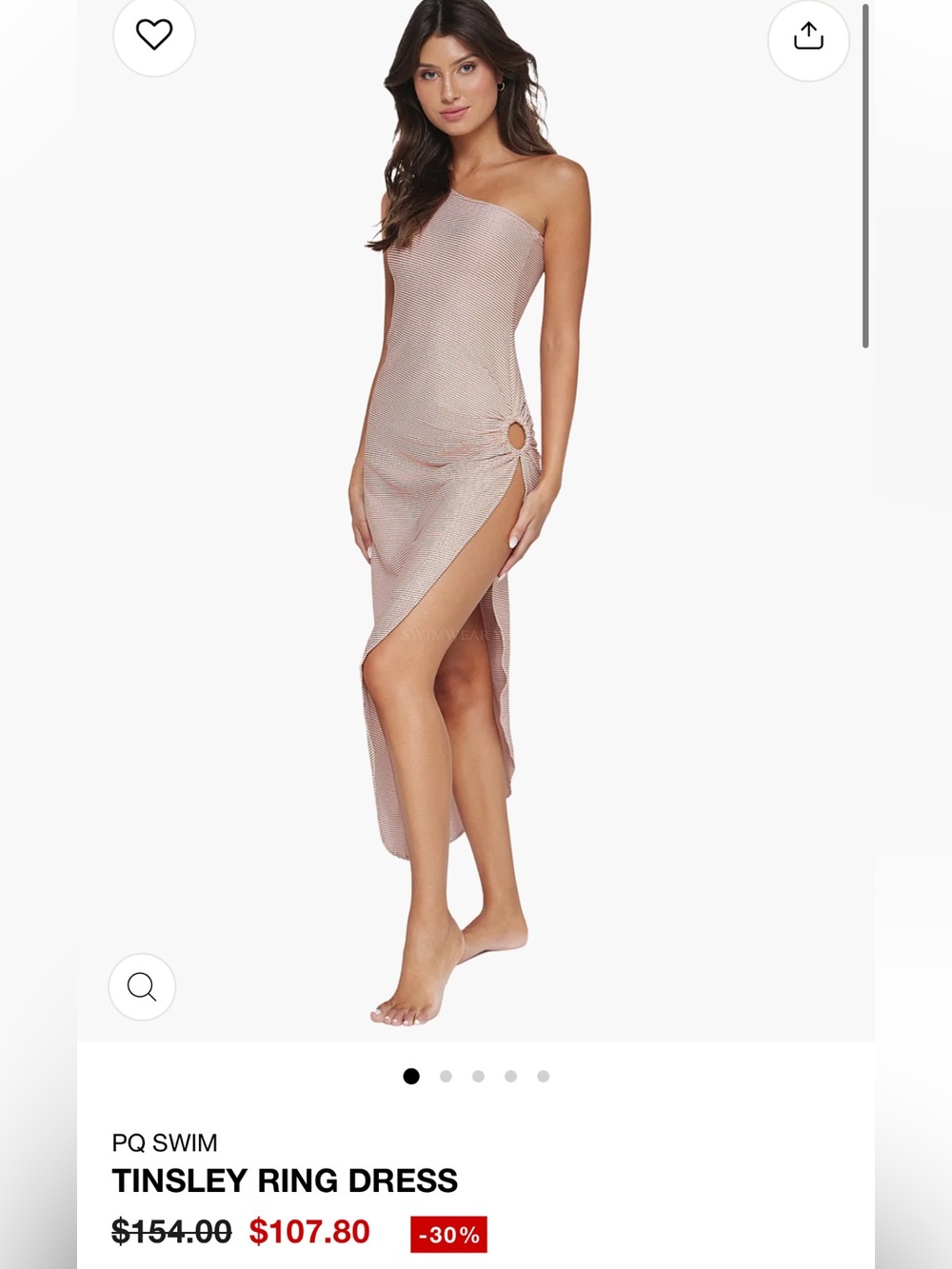 PQ Swim One-Shoulder Ring Midi Dress